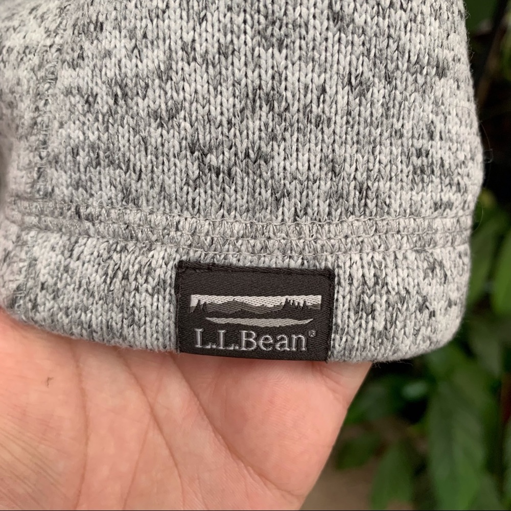 Women's L.L.Bean Sweater Fleece Coat 2 Way Zip Jacket Gray Long Hoodie, L Pet - Picture 5 of 11
